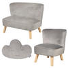 KINDERSOFA 3er-Set silbergrau - Grau, Holzwerkstoff/Textil (70/50/48cm) - Roba