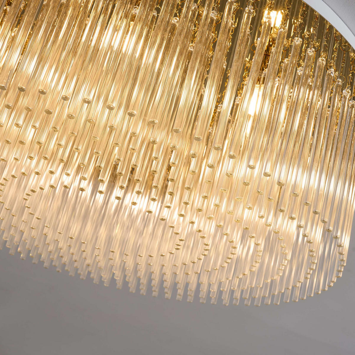 DECKENLEUCHTE Sandrilla, Transparent und goldfarben, 20.5cm - Transparent, Glas (20/62/20.5cm) - KOSILUM