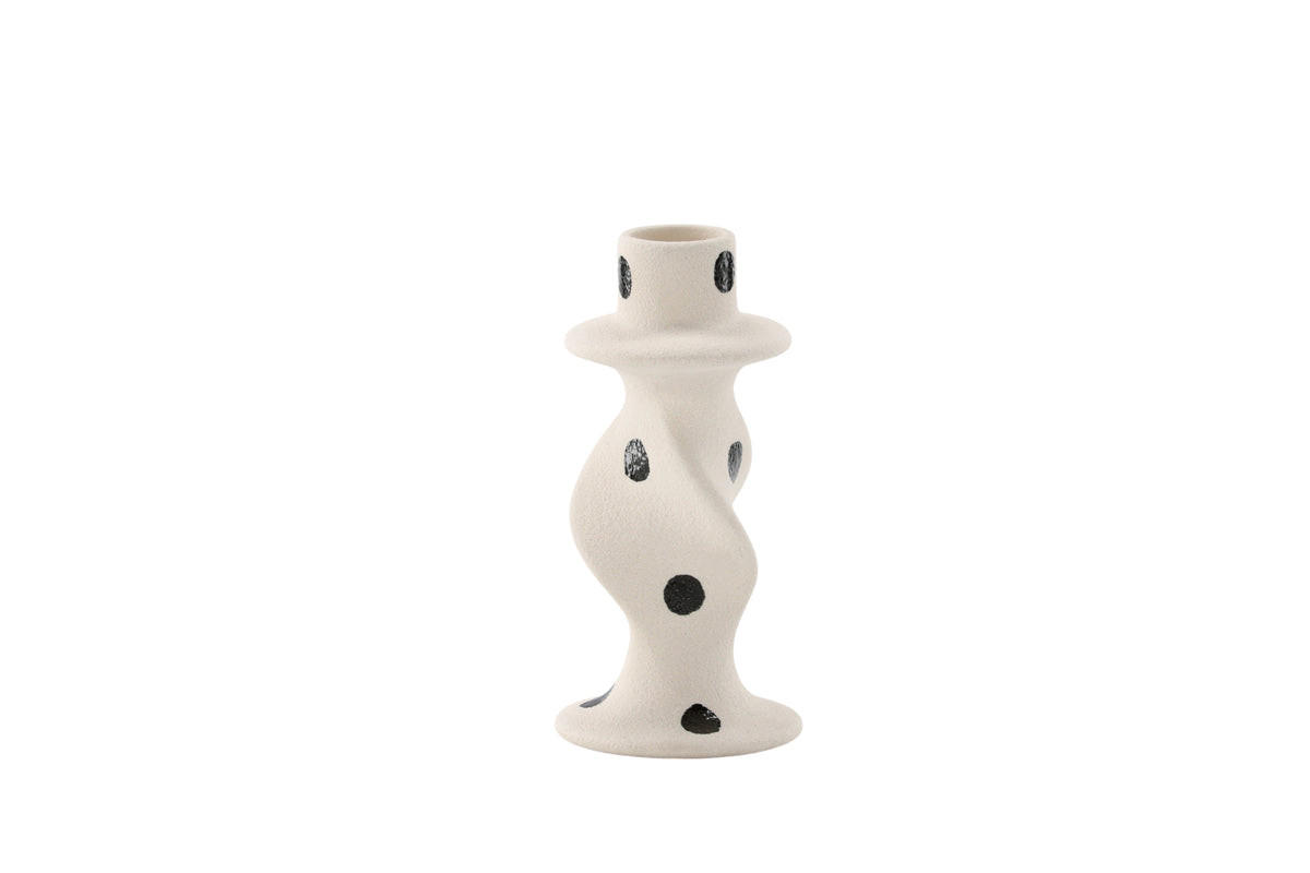 KERZENSTÄNDER Vika - Weiß, Keramik (6/12/6cm) - kommodly