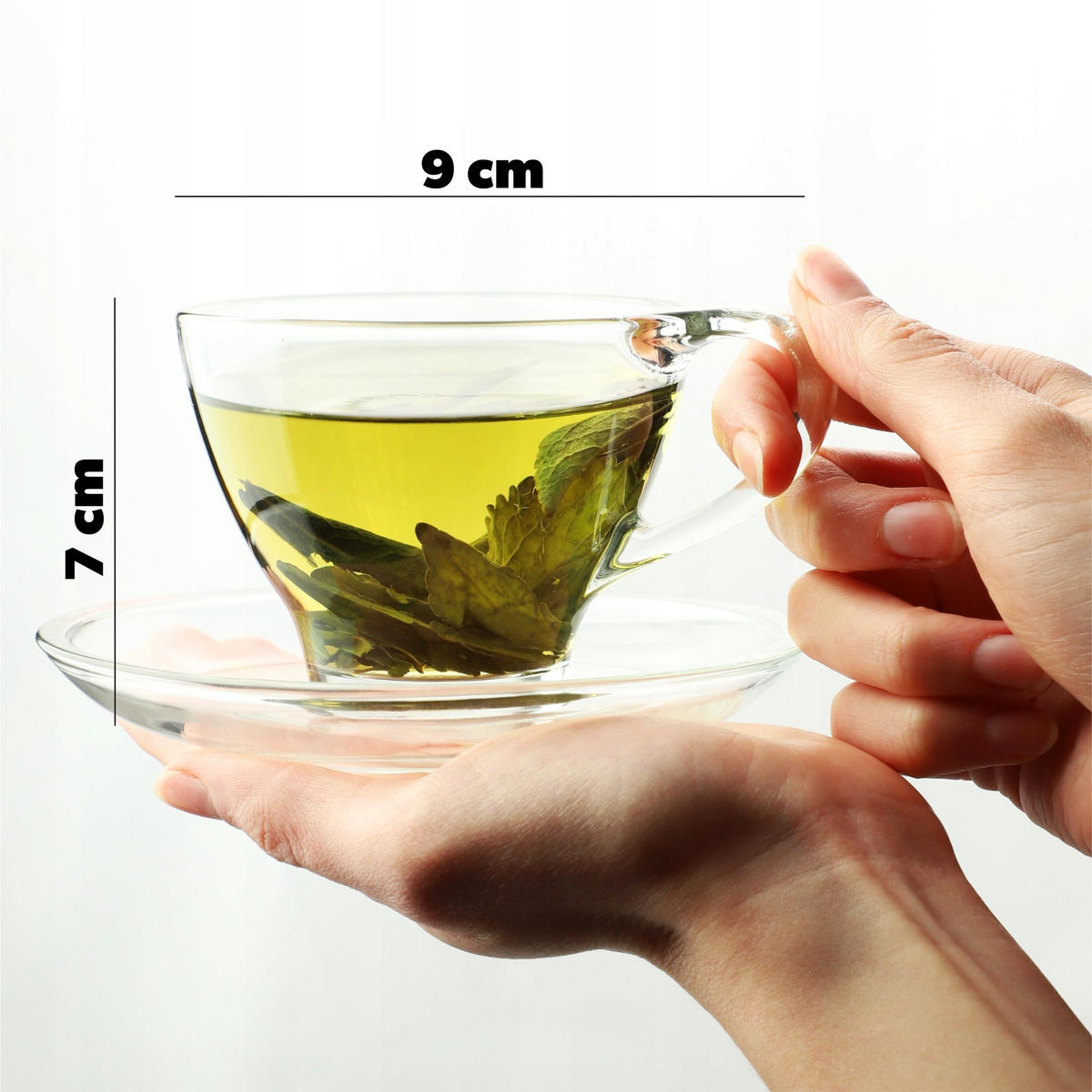 KADAX Tassen mit Untertassen für Kaffee und Tee 200ml 4 Stk. - Transparent, Glas (0.2L) - KADAX