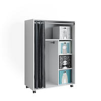 KLEIDERSCHRANK Doros Weiß 100 x 146.6 cm mit Faltboxen - Weiß, Holzwerkstoff (100/146.6/50cm) - Vicco