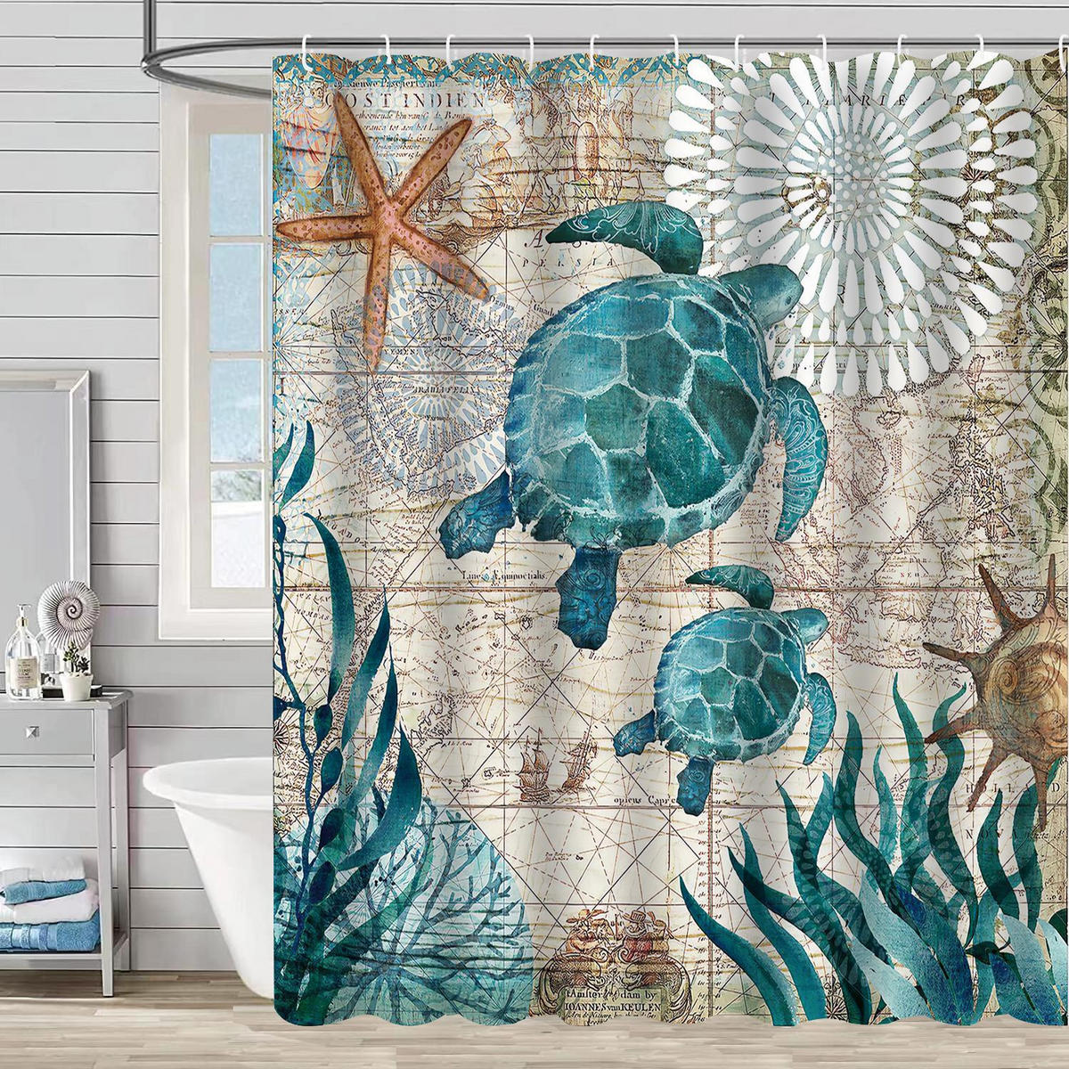 DUSCHVORHANG schnelltrocknend fürs Badezimmer Badewanne Polyester maschinenwaschbar - Multicolor, Textil (180/180cm) - MCBOSON