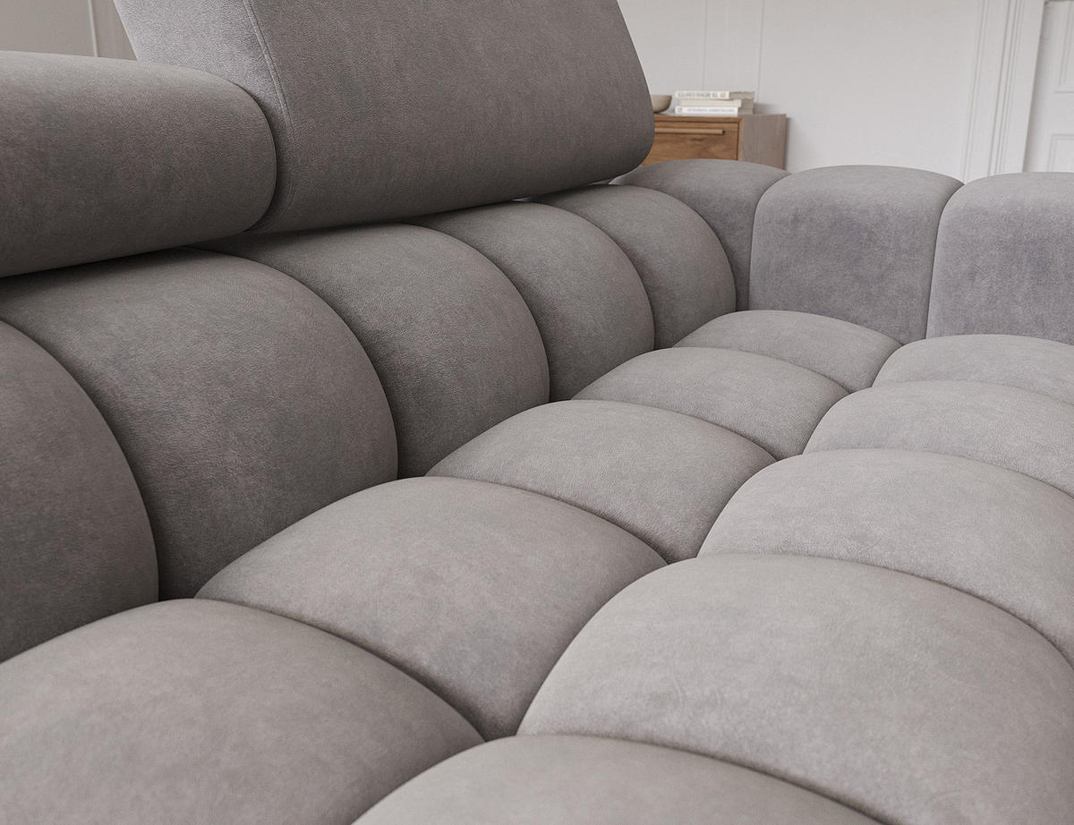 ECKSOFA Neviro R - Grau (Aura 04) - Grau, Holzwerkstoff (285/181cm) - Möblo