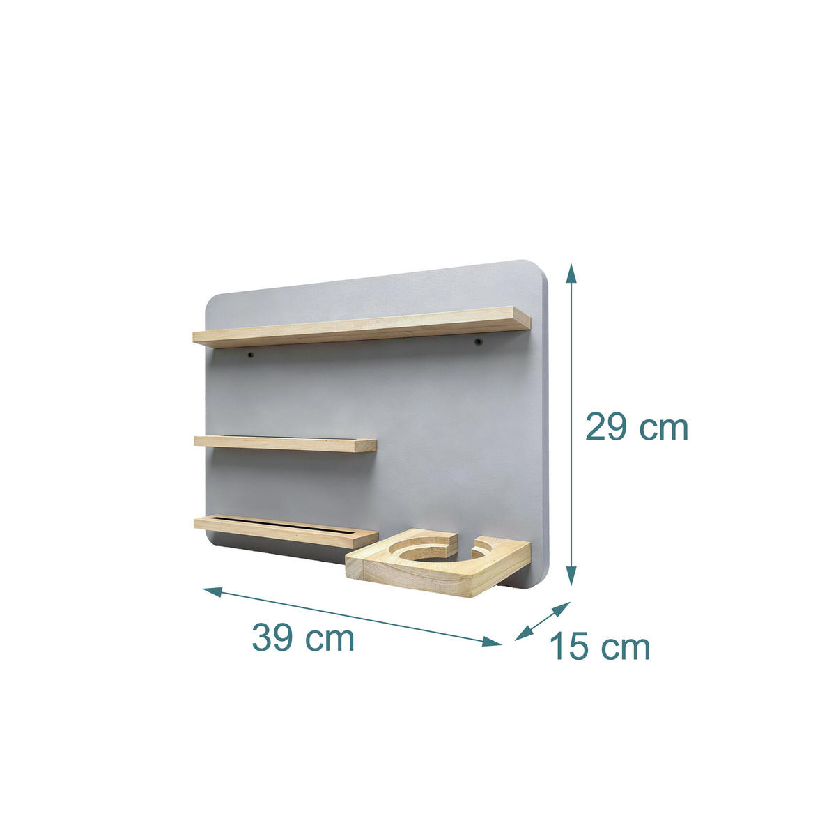 WANDBOARD Grau für 27 Figuren Toniebox Magnetstreifen - Grau, Holz/Holzwerkstoff (39/29/15cm) - Relaxdays