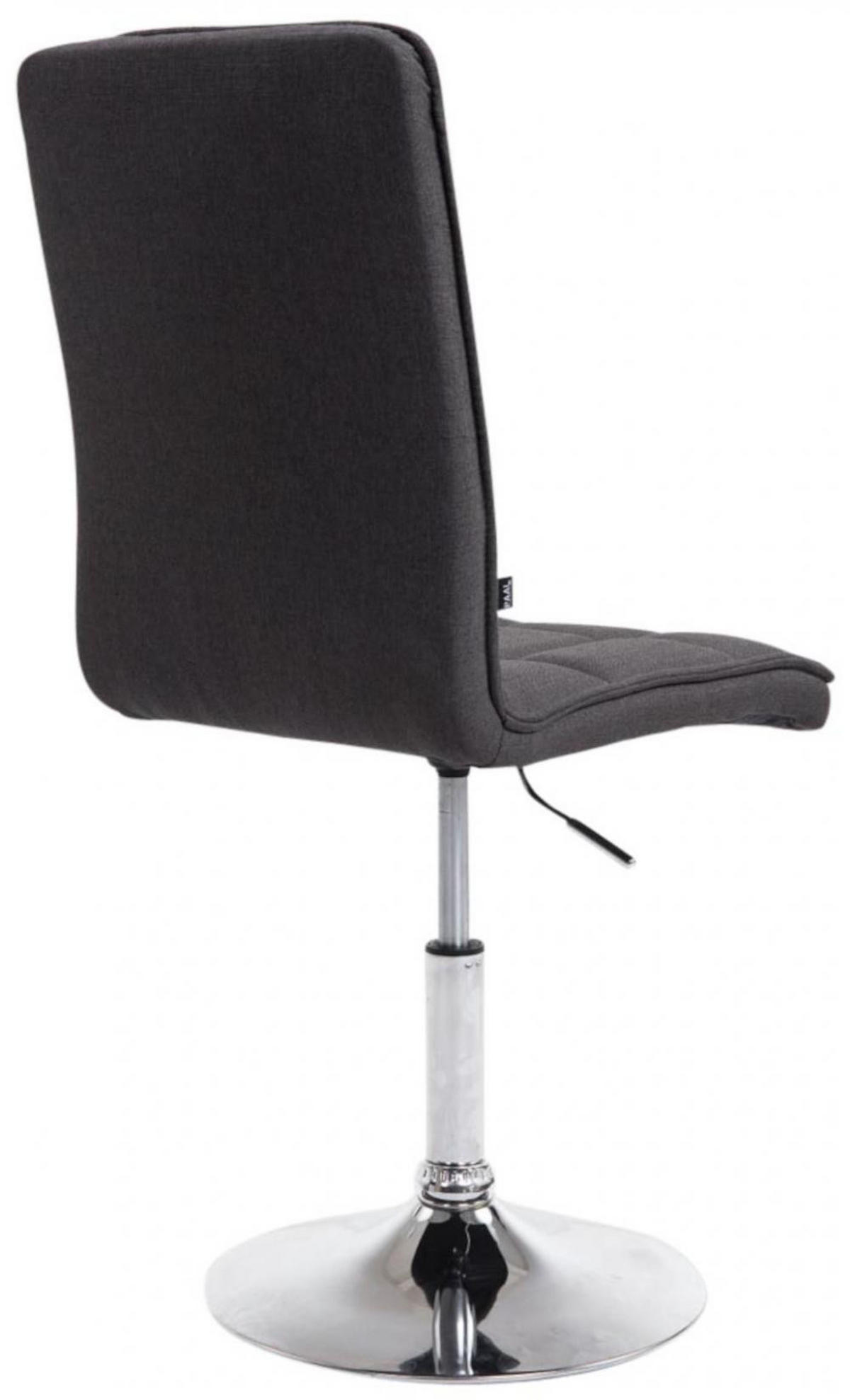 ESSZIMMERSTUHL 2er Set Stoff dunkelgrau - Chromfarben/Dunkelgrau, Textil/Metall (43/90/56cm) - CLP