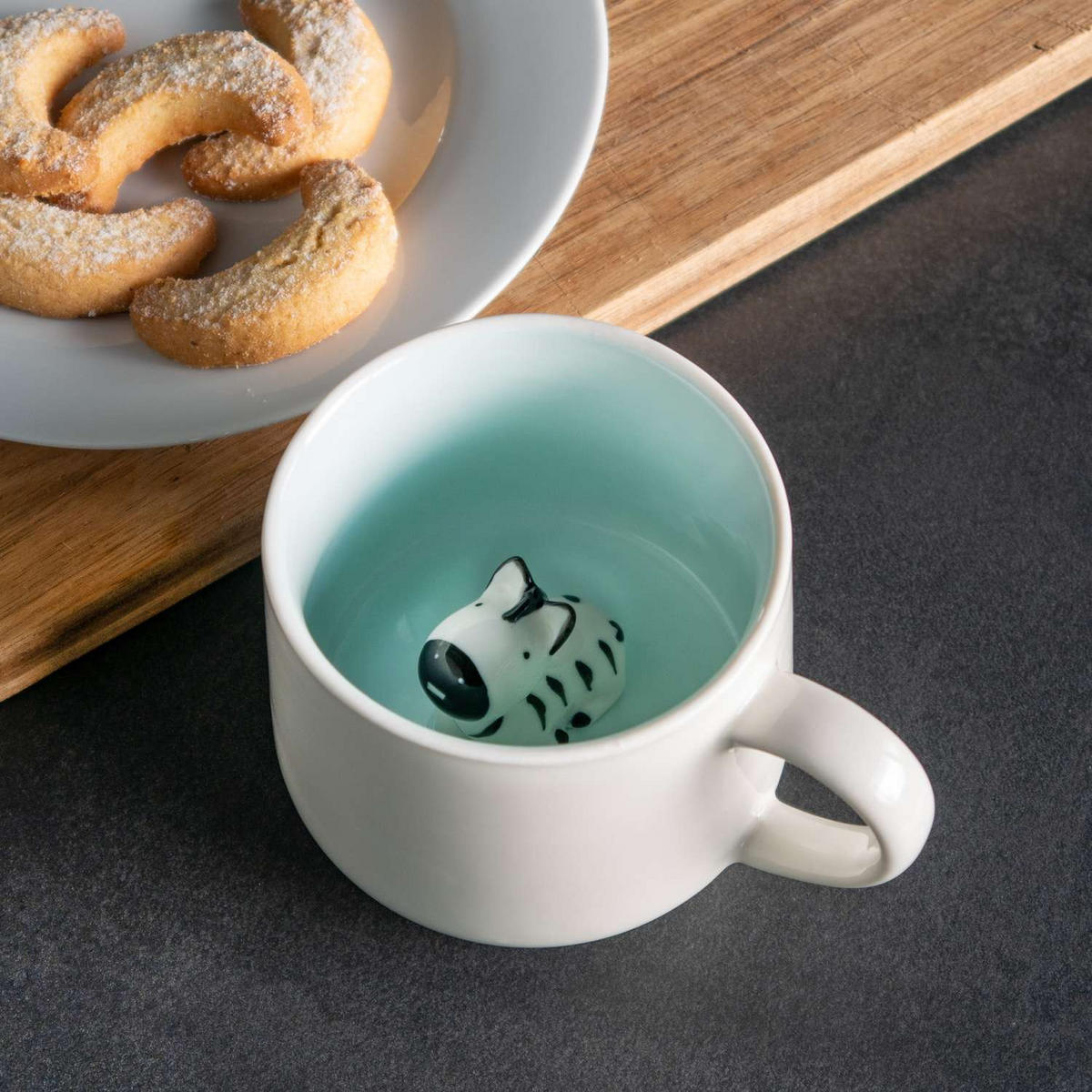 KAFFEETASSE 300ml 3D Cartoon - Weiß, Keramik (0.3L) - Intirilife