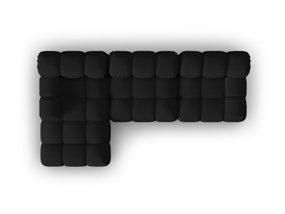 ECKSOFA modular links Bellis aus 3D-Stoff schwarz 4 Sitzplätze - Schwarz, Textil (155/282cm) - Micadoni