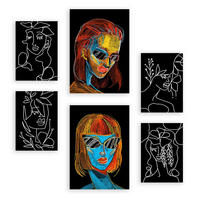 POSTER Set Mit 6 Schönheitstöne 1 In Weibliche Zusammenfassung Ästhetische Dekorative Gemälde Für Ihr Wohnzimmer Zuhause A3 & A4 Rahmenlos - Klar, Papier (29/3cm) - Nacnic
