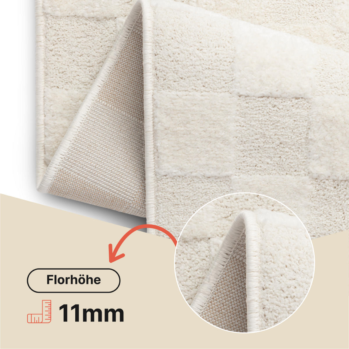 TEPPICH TERRA Creme 80/150 cm - Creme, Textil (80/150cm) - Tapiso