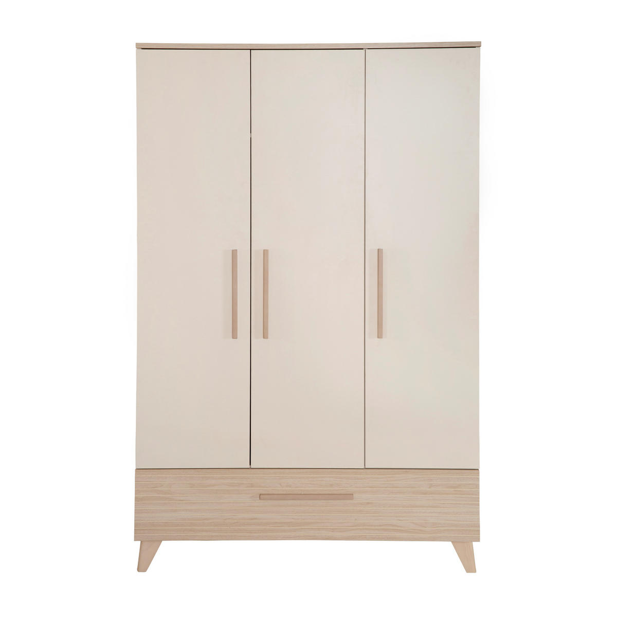 KLEIDERSCHRANK Sidney 3-türig - Kaschmir, Holz/Holzwerkstoff (118/190/52cm) - Roba
