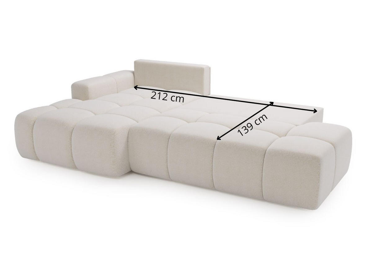 ECKSOFA Montero Bouclé-Stoff Grau Rechts - Grau, Holz/Textil (280/177cm) - Graingold