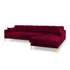 ECKSOFA rechts Mamaia aus Samt rot 5 Sitzplätze - Rot, Textil (185/293cm) - Micadoni
