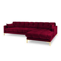 ECKSOFA rechts Mamaia aus Samt rot 5 Sitzplätze - Rot, Textil (185/293cm) - Micadoni