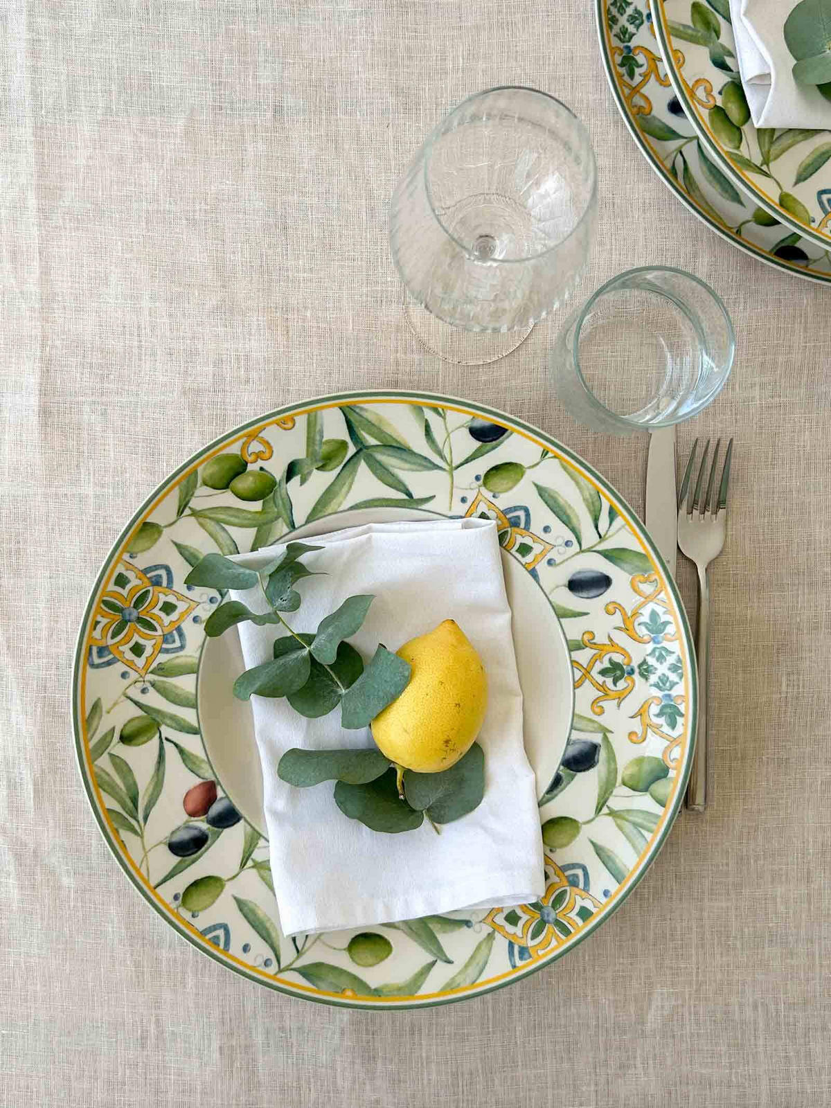 PIZZA & PASTA SET Roma Oliva grün 8er Set - Grün, Keramik (1/1/1cm) - Ritzenhoff Breker