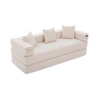 SCHLAFSOFA 198/79/60 cm Beige mit Aufbewahrungstaschen - Beige, Textil (198/60/79cm) - Oxeza