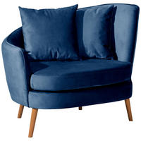 COCKTAILSESSEL Katrina Samtvelours dunkelblau - Dunkelblau, Kunststoff (83/88/106cm) - 58aufmkessel