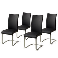 FREISCHWINGER - Edelstahlfarben/Schwarz, Leder/Metall (43/103/52cm) - home24