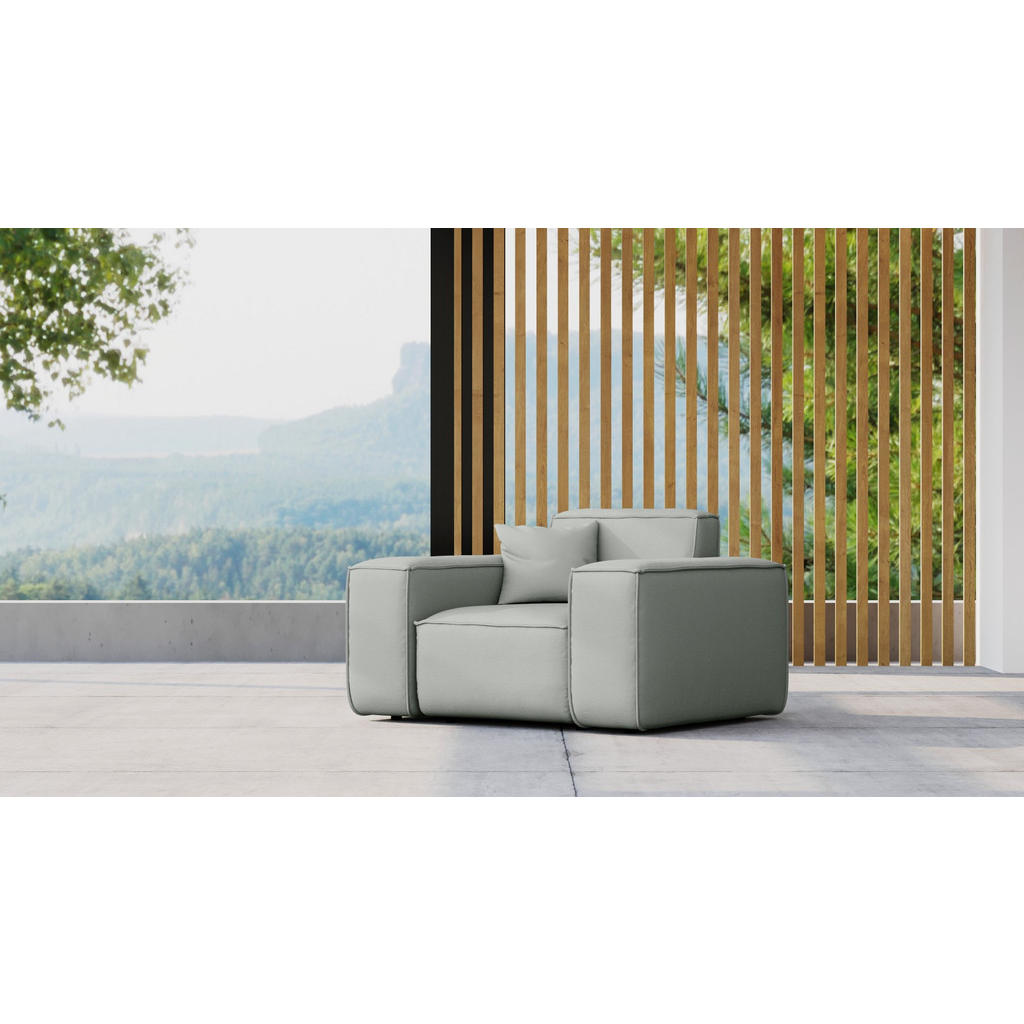 Thumbnail - Kaiser Möbel Gartensessel, Hellgrau, Holz, 121x73x88 cm, Loungemöbel, Loungesessel