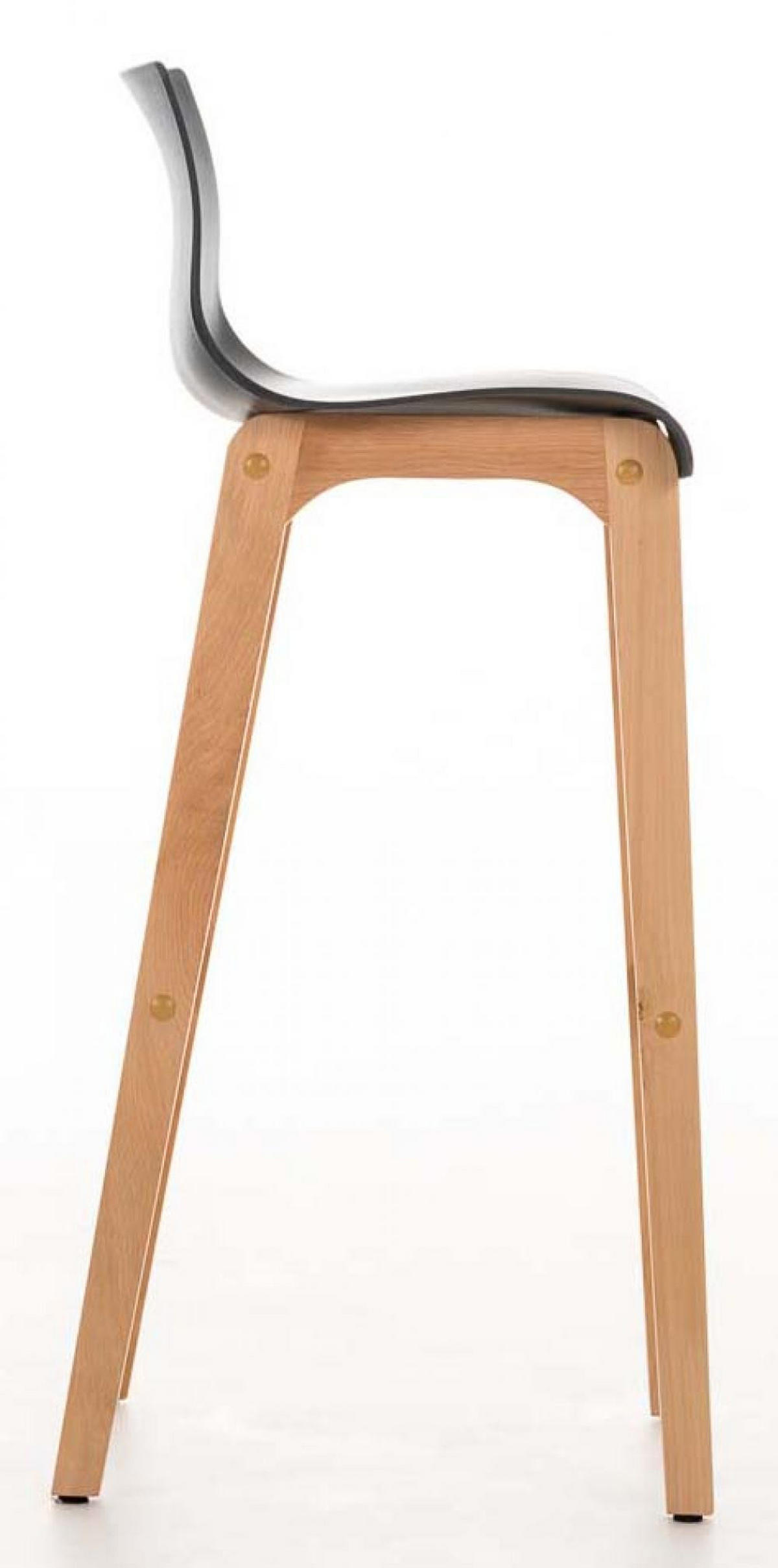 BARHOCKER 2er Set Holz grau - Eukalyptusholzfarben/Grau, Holz (41/101/46cm) - CLP