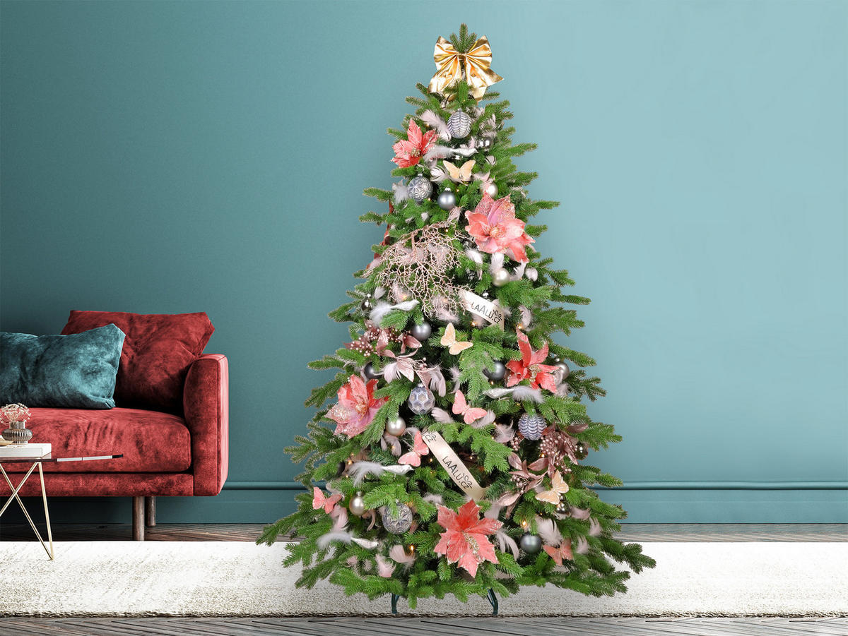 LAALU CHRISTBAUMKUGEL-SET 89 Stück in Luxusbox NOBLESA für Weihnachtsbäume 120–210 cm - Creme/Braun, Glas/Kunststoff (55/50/75cm) - LAALU