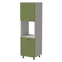 BACKOFENUMBAUSCHRANK Brerra D14/RU/2D RAL 6025 farngrün Matt / Weiß Matt 60 / 59 / 207cm - Weiß/Grün, Holz/Holzwerkstoff (60/207/59cm) - Feldmann-Wohnen