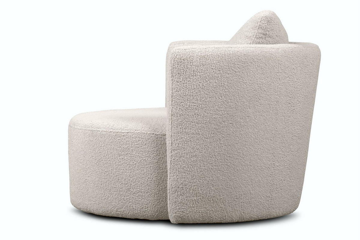 DREHSESSEL RAGGI 360° Drehfunktion mit inklusive dekorativem Kissen, Weiß - Weiß, Textil (92/75/94cm) - KONSIMO®