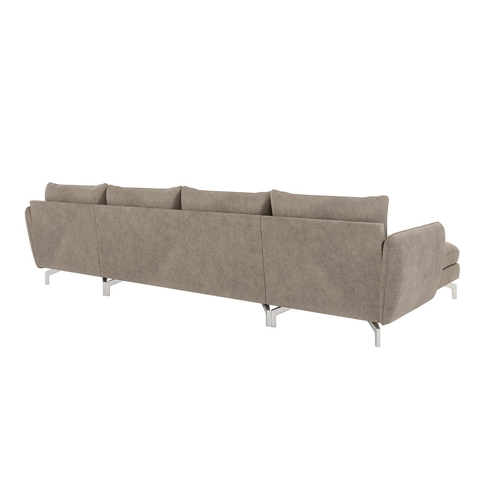 Thumbnail - S-Style Möbel Wohnlandschaft, Beige, Textil, Echtholz, Teilmassiv,Buche, Birke, 6-Sitzer, Füllung: Silikon,Silikon,Komfo...