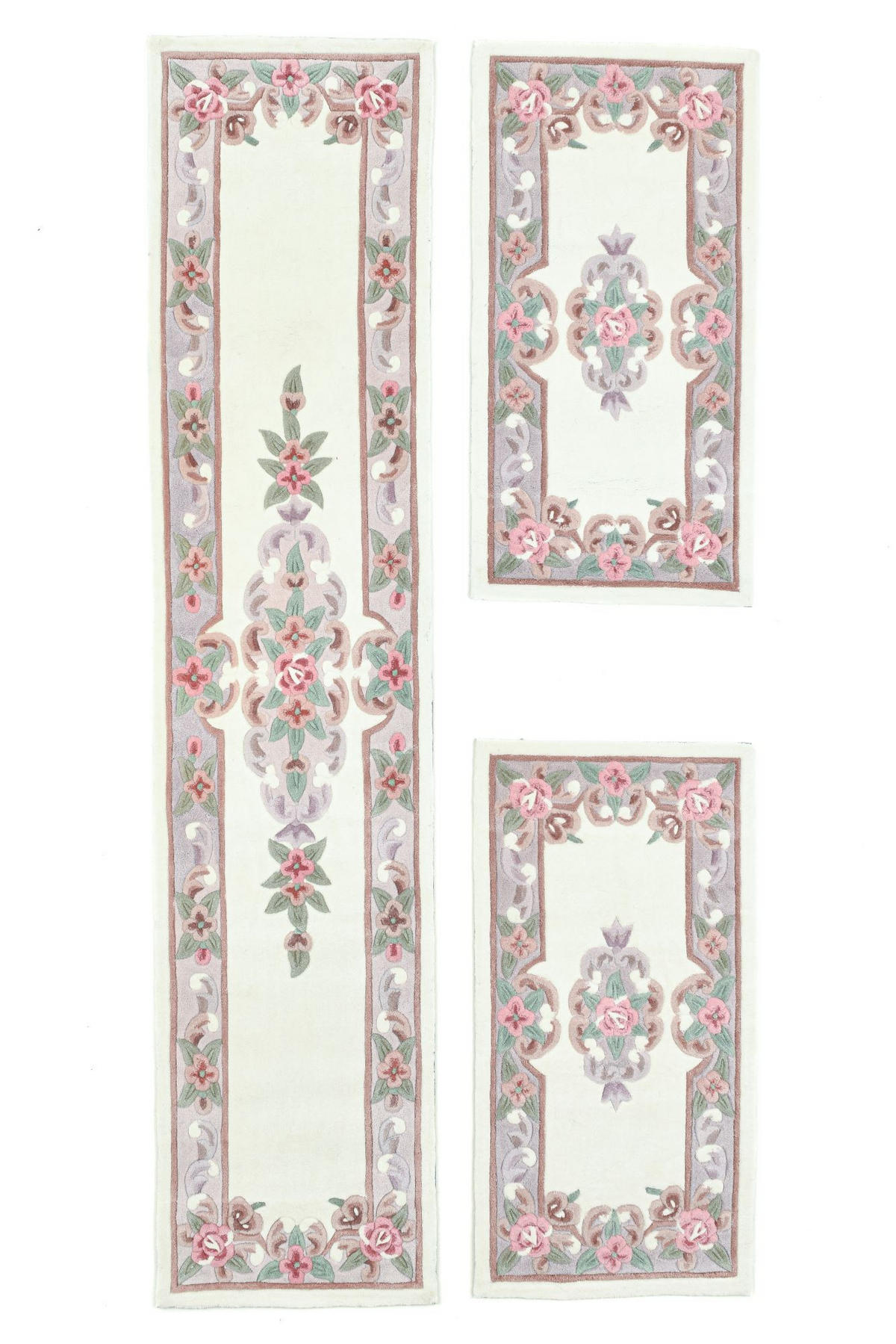HANDTUFTTEPPICH Ming Bettumrandung 70x600 cm - Beige, Textil (70/600cm) - THEKO