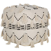 POUF Thondi 50/50/50 cm - Beige, Naturmaterialien/Textil (50/50/50cm) - Beliani