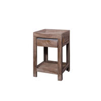 BEISTELLTISCH Sheesham 40x40x60 smoked oak lackiert SYDNEY #236 - Grau, Holz (40/40/60cm) - Massivmoebel24