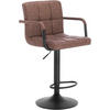 BARHOCKER drehbar, Antiklederoptik, Dunkelbraun - Dunkelbraun/Schwarz, Textil/Metall (51/90/37cm) - Woltu