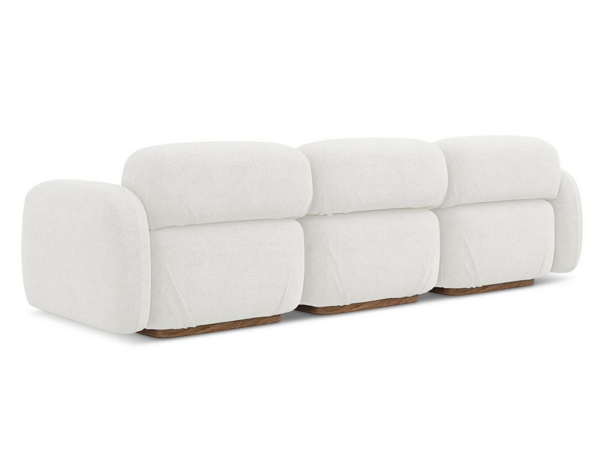 4-SITZER-SOFA Bouclé Stoff Weiß - Weiß/Braun, Holz/Textil (270/73/95cm) - Makamii