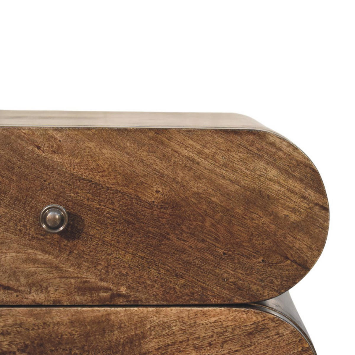 NACHTTISCH Schlank, 2 Schubladen in Braun - Dunkelbraun/Messingfarben, Holz/Metall (45/50/35cm) - Artisan Furniture