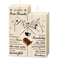 KERZENSTÄNDER Holz Freundschaftsgeschenk - Braun, Holz (4.5/12/9cm)
