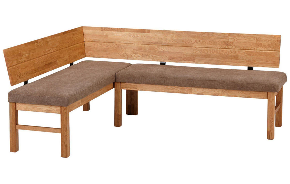 ECKBANK Danny 155 x 194 x 84 Massivholz Wildeiche geölt/Braun - Wildeiche/Braun, Holz (155/194cm) - 58aufmkessel
