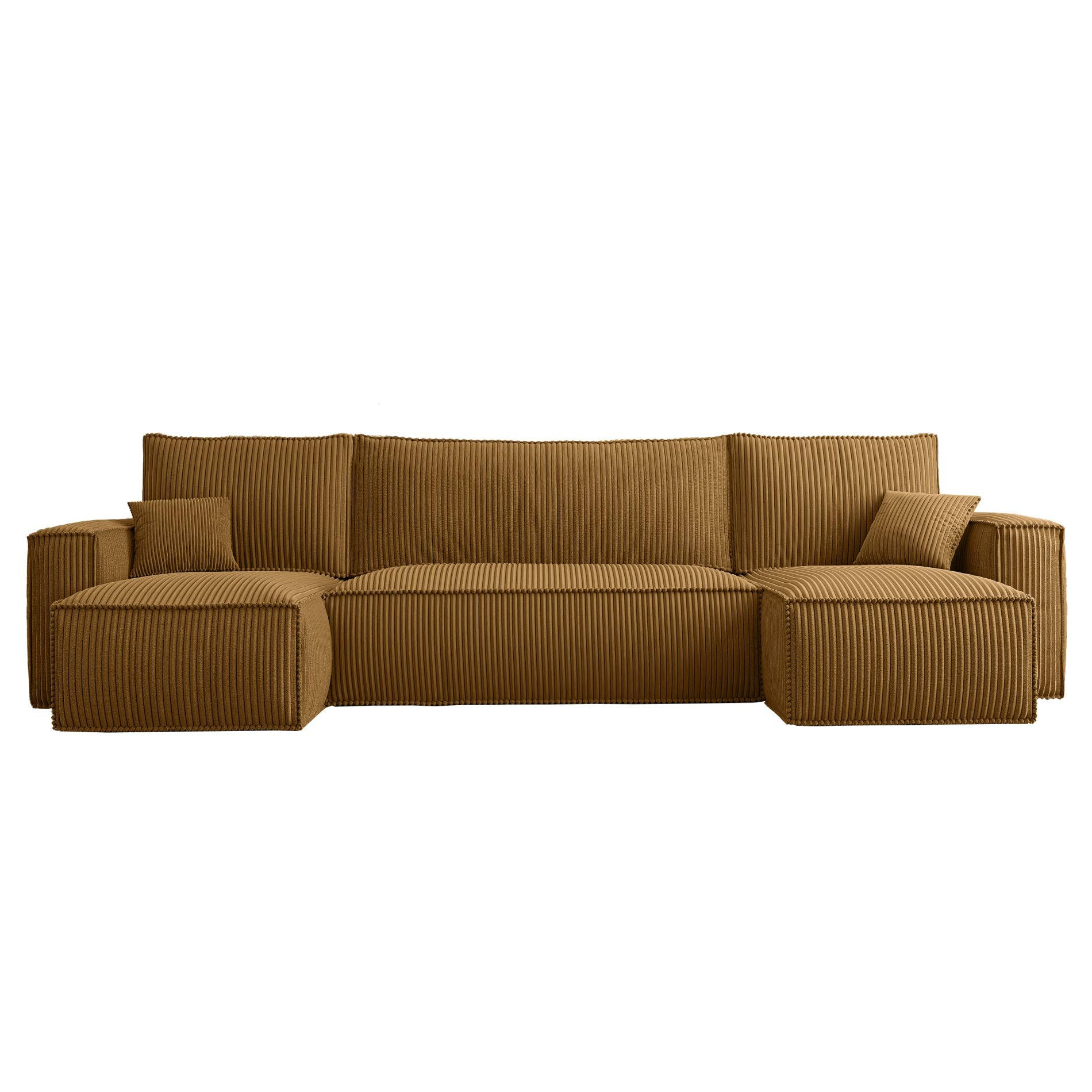 WOHNLANDSCHAFT Scarlo Senfgelb Cordbezug - Gelb/Schwarz, Kunststoff/Textil (312/83/145cm) - Selsey