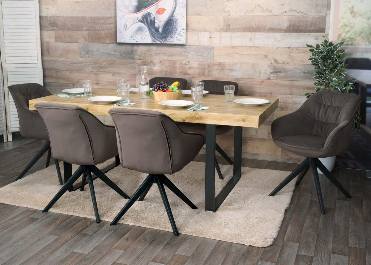 JEDILNIŠKA STOL Brown - rjava, tekstil (59/84/52cm) - MCW