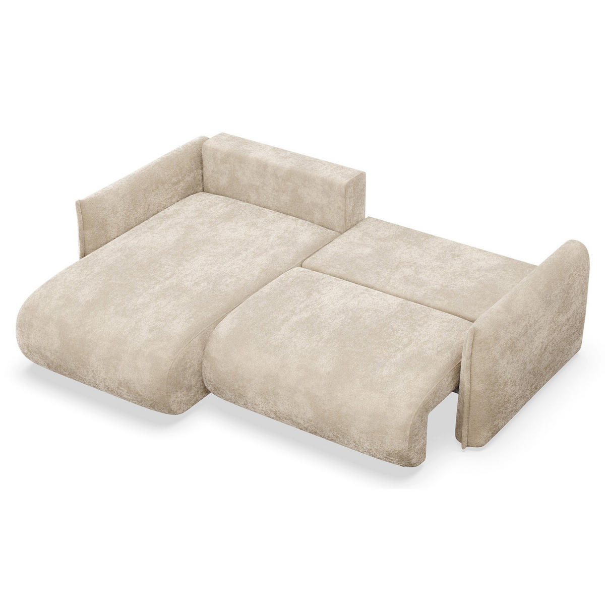 ROHOVÁ SEDAČKA Cushi, levý roh, béžová žinylka - černá/béžová, textil/plast (252/183cm) - Selsey