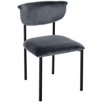 STUHL Samt Dunkelgrau - Dunkelgrau, Textil/Metall (52/78/53cm) - CLP