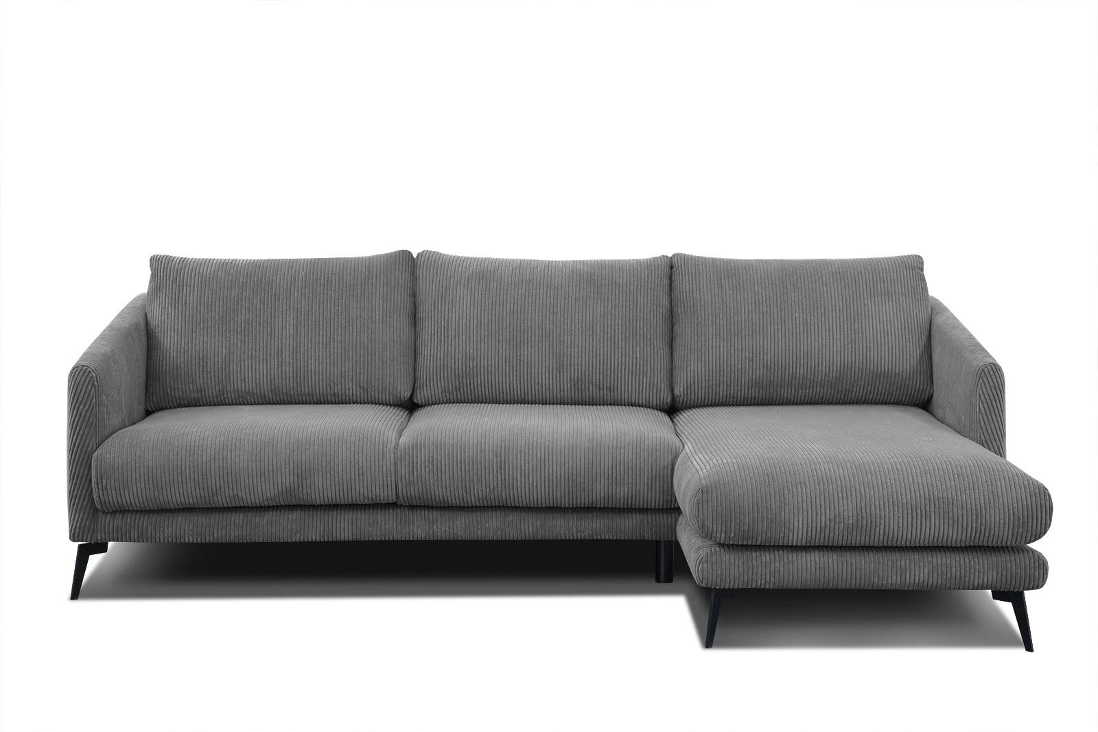 ECKSOFA VILT 4-Sitzer, dunkelgrau - Dunkelgrau/Schwarz, Holzwerkstoff/Textil (255/156cm) - Courtois Laville