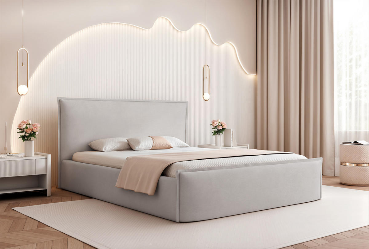 POLSTERBETT ALLBION 180x200 cm, Taupe - Taupe, Textil (200/180cm) - Fedve