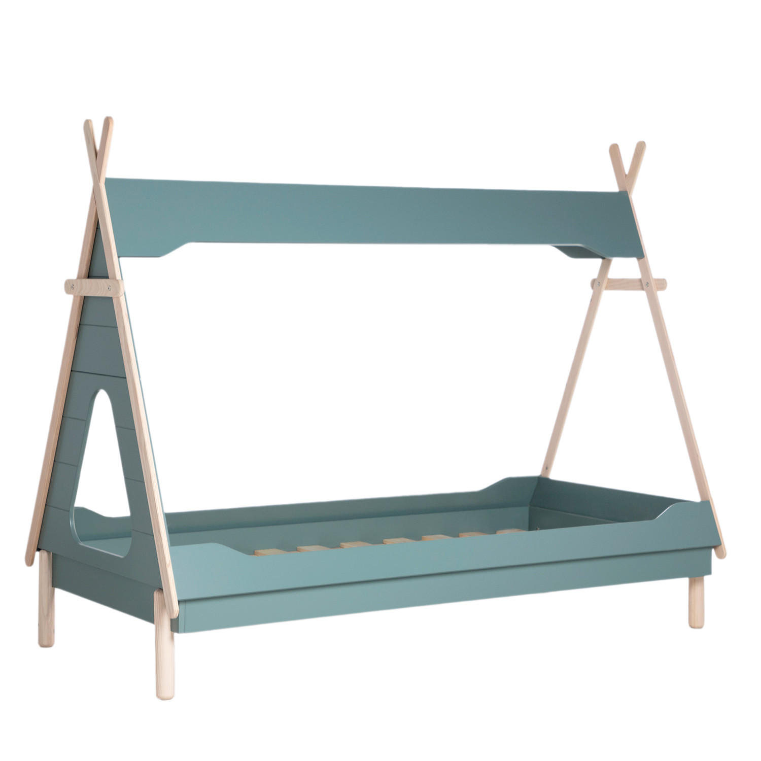 KINDERBETT Nuna Grün 203 cm x 164 cm - Grün, Holzwerkstoff