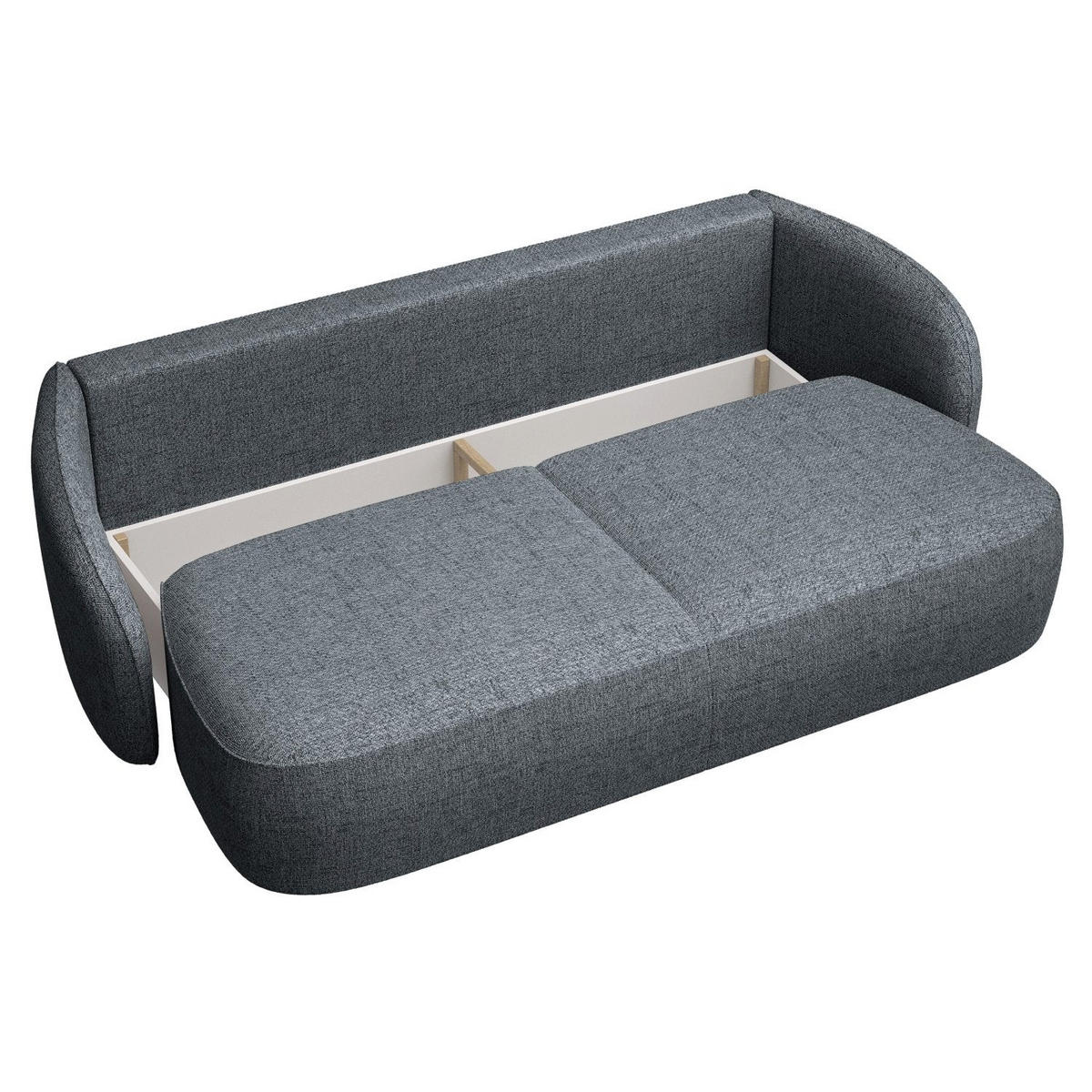 3-SITZER-SOFA Savoy Dunkelgrau mit Schlaffunktion - Dunkelgrau/Schwarz, Kunststoff/Textil (254/96/105cm) - Selsey