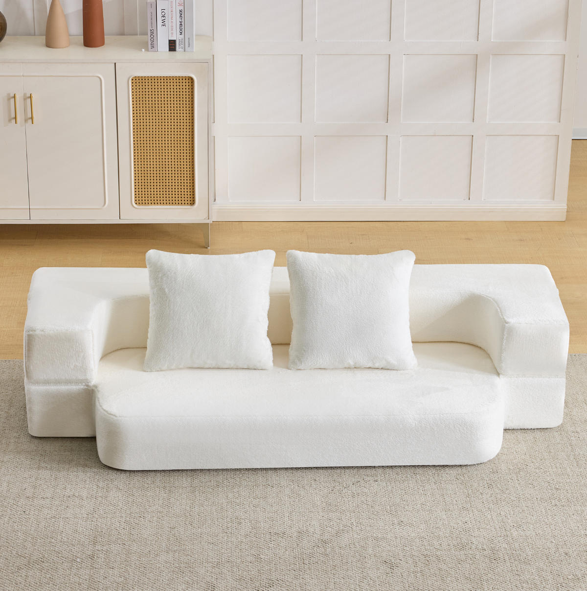 SCHLAFSOFA klappbar White 2-Sitzer - Weiß, Kunststoff (52/48/190cm) - Meubliv