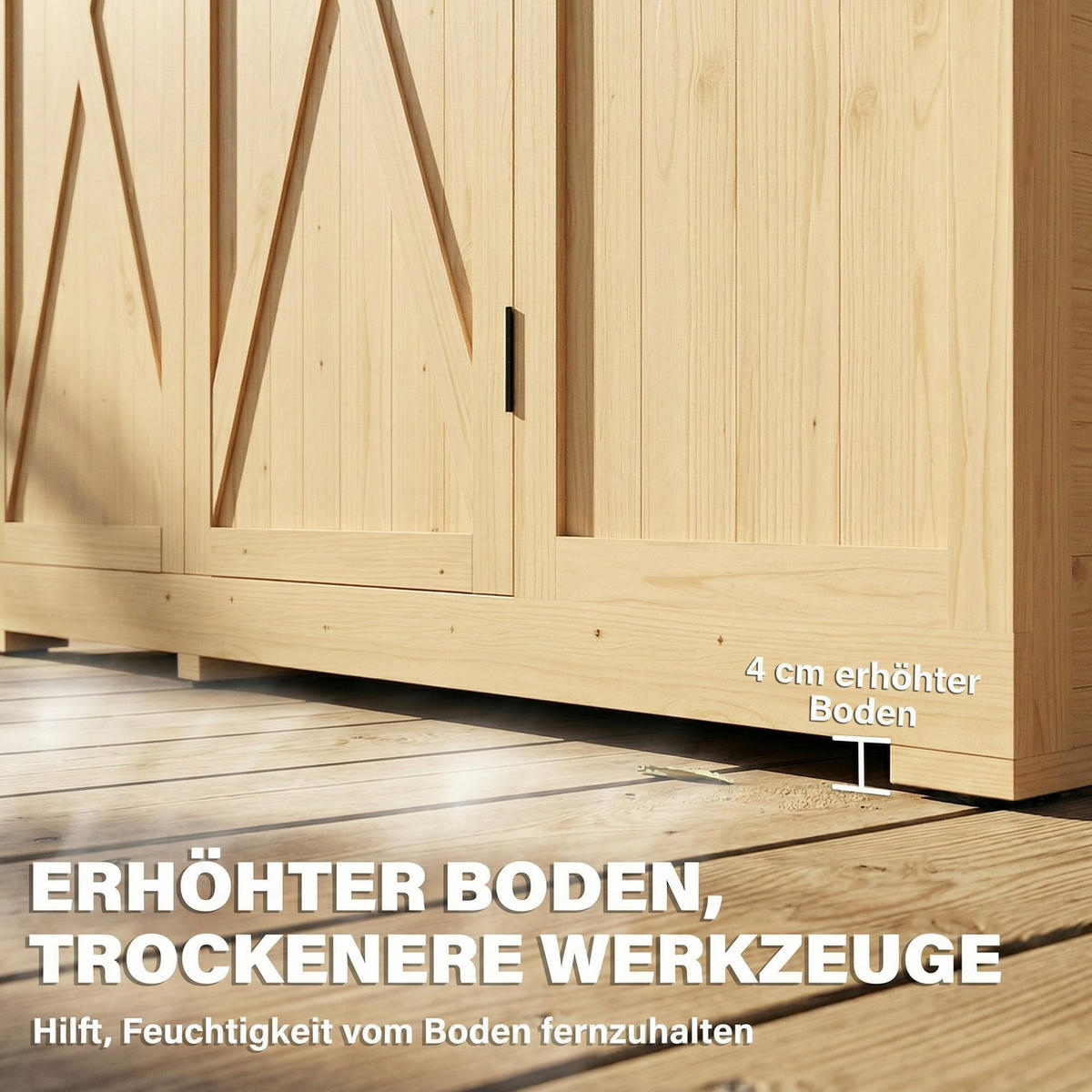 GERÄTESCHUPPEN DE-09248 Holzoptik - Naturfarben, Holz (147/198/68cm) - ComfortXL