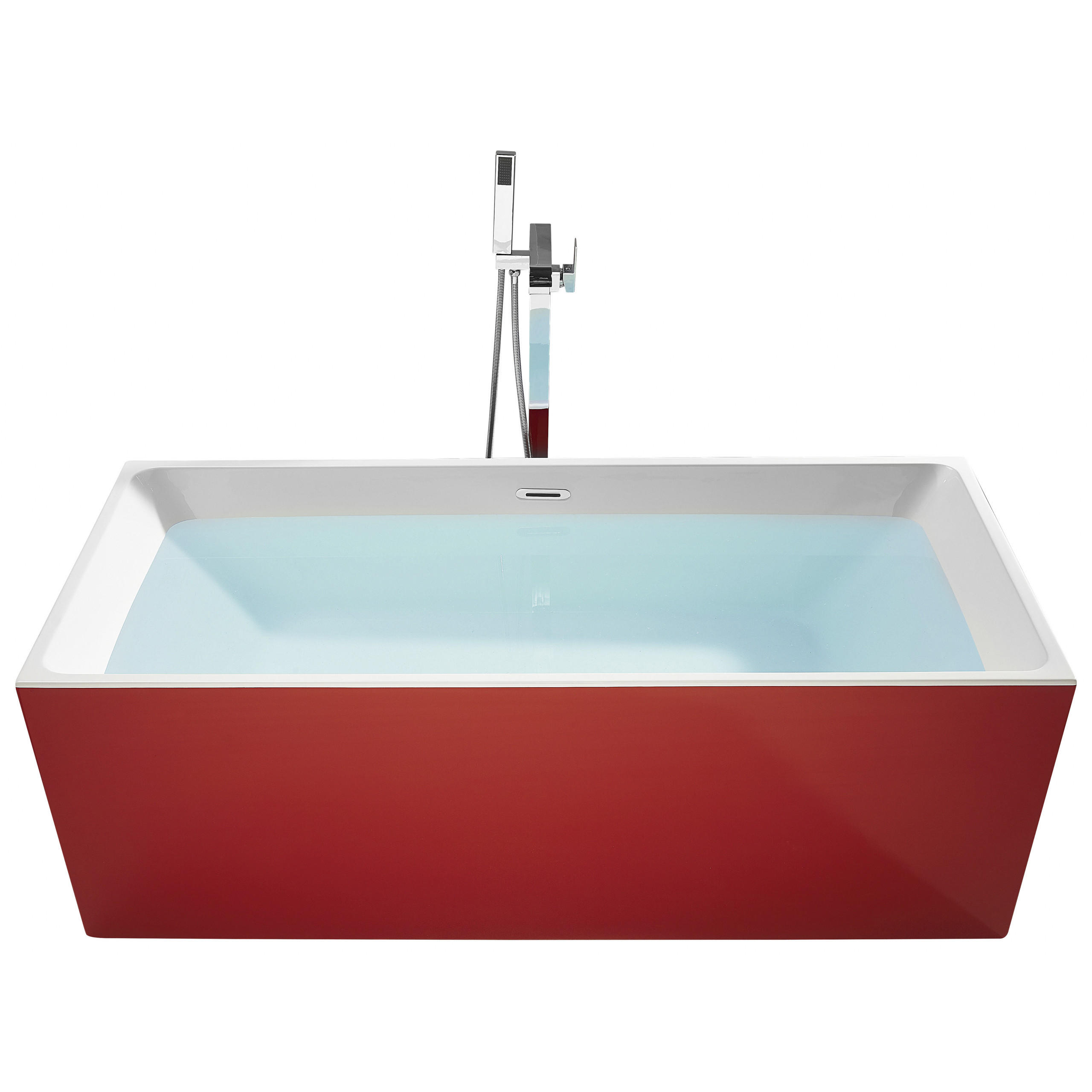BADEWANNE FREISTEHEND 81x170x60 cm rot Rios - Rot, Kunststoff (81/60/170cm) - Beliani