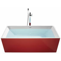 BADEWANNE FREISTEHEND 81x170x60 cm rot Rios - Rot, Kunststoff (81/60/170cm) - Beliani
