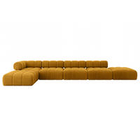 ECKSOFA modulares Sofa Kerru-L3 - 475x190x70 cm Senfgelb Cord - Currygelb, Holzwerkstoff/Textil (475/190cm) - ALTDECOR