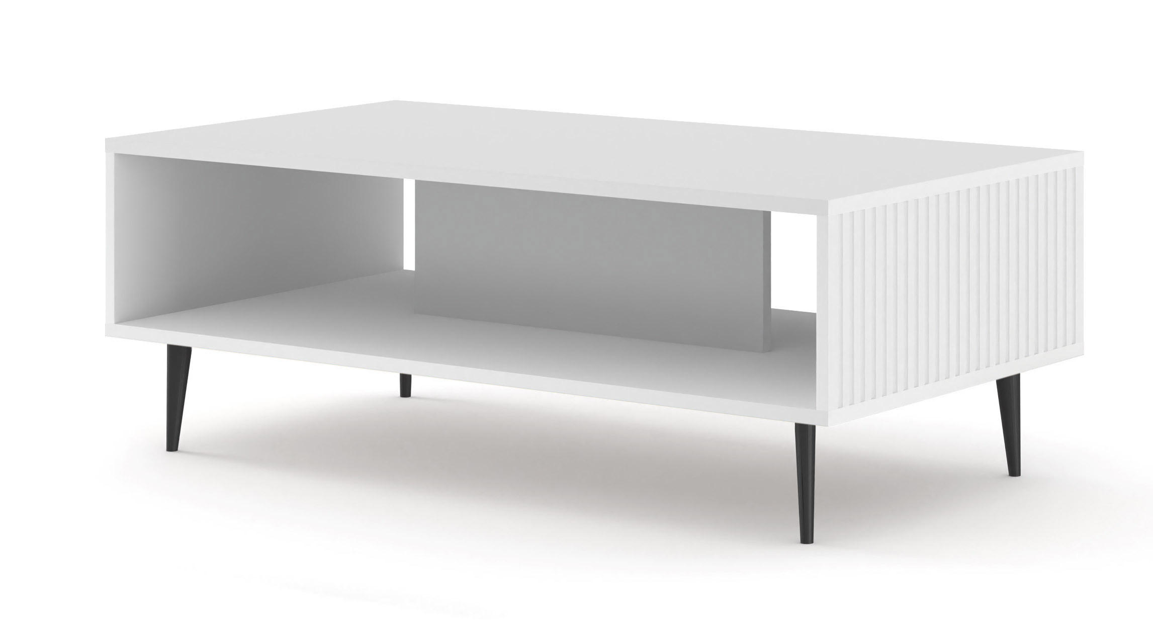 COUCHTISCH Weiß, Weiß, Schwarz 90/43/60 - Schwarz/Weiß, Holzwerkstoff (60/90/43cm) - RAUMHIRSCH FURNITURE