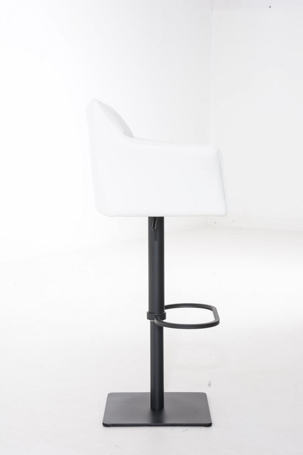 BARHOCKER Lederlook Weiß - Schwarz/Weiß, Textil/Metall (64/88/45cm) - CLP